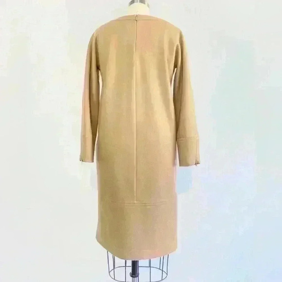 MaxMara Womens Knit Long‎ Sleeve Dress Size 44 Tan 100% Virgin Wool | Italian - Picture 4 of 8
